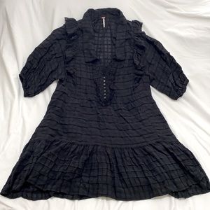 Free People Victorian Style black dress with slip, size XL